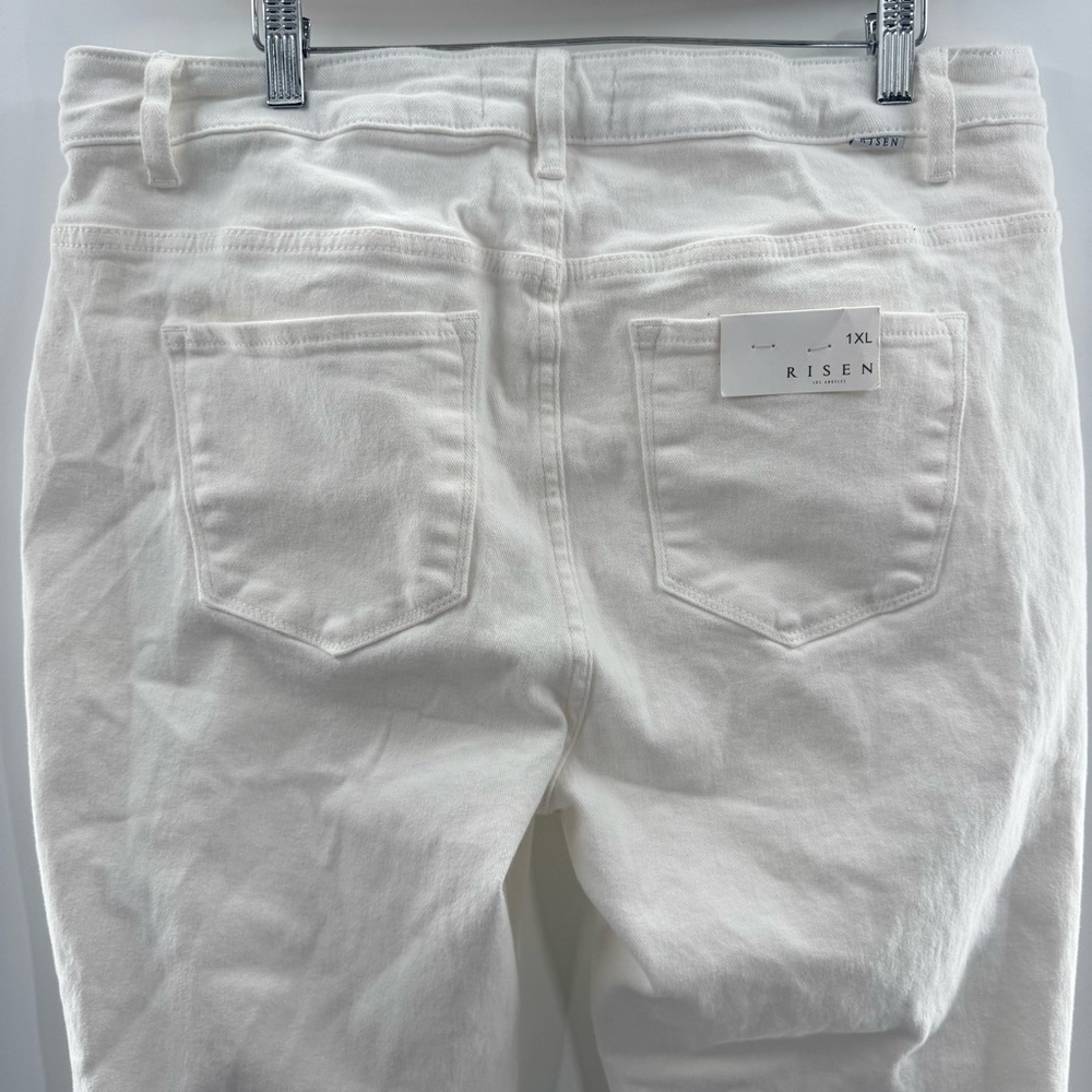 NWT Risen Los Angeles Flare Jeans Raw Hem High Waist Boho Stretch Jeans Size 1X - Picture 8 of 12